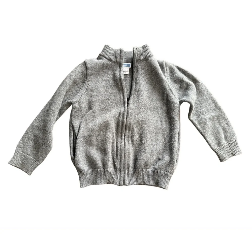 Jacadi Gray Kids Zip-Up Sweater-Size 3T